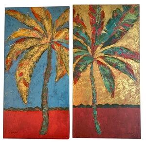 Agner Saint Leger Floating Frame Palm Tree Art Set Home Decor (31.5"x15.5")